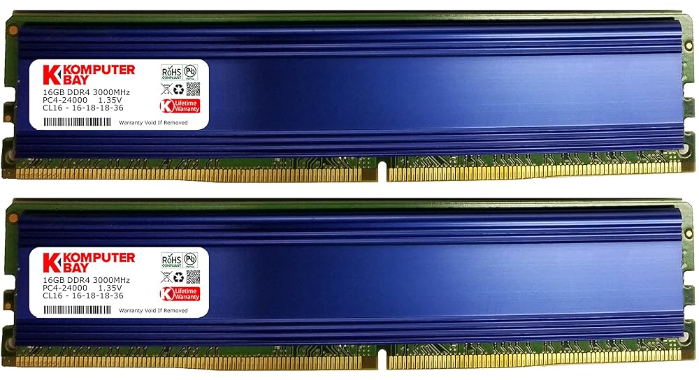 新品　メモリ　DDR4 32GB 16GB×2 Amazon | KOMPUTERBAY 32GB 16GB x 2 DDR4 メモリー 3000MHz PC4